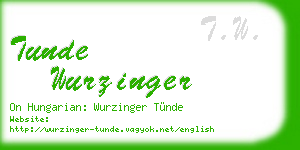 tunde wurzinger business card